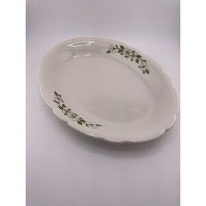 Buffalo China Oval Restaurant Platter Dogwood Pattern 9.75"x & 7.5" Scalloped